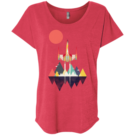 T-Shirts Vintage Red / X-Small Sunset Fighter Triblend Dolman Sleeve