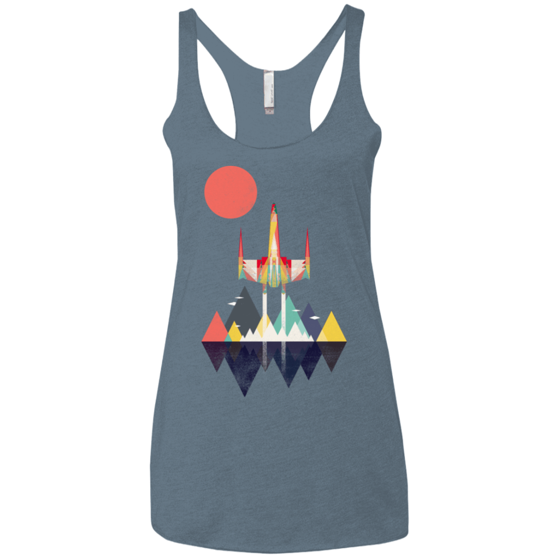 T-Shirts Indigo / X-Small Sunset Fighter Women's Triblend Racerback Tank