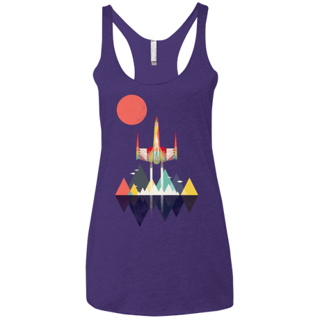 T-Shirts Purple Rush / X-Small Sunset Fighter Women's Triblend Racerback Tank