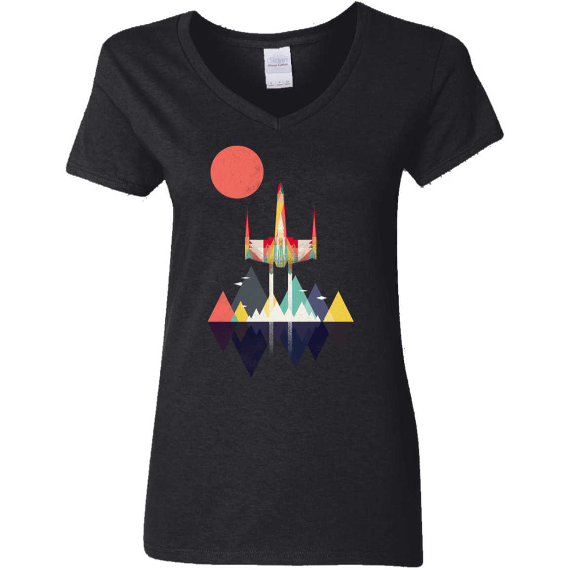 T-Shirts Black / S Sunset Fighter Women's V-Neck T-Shirt