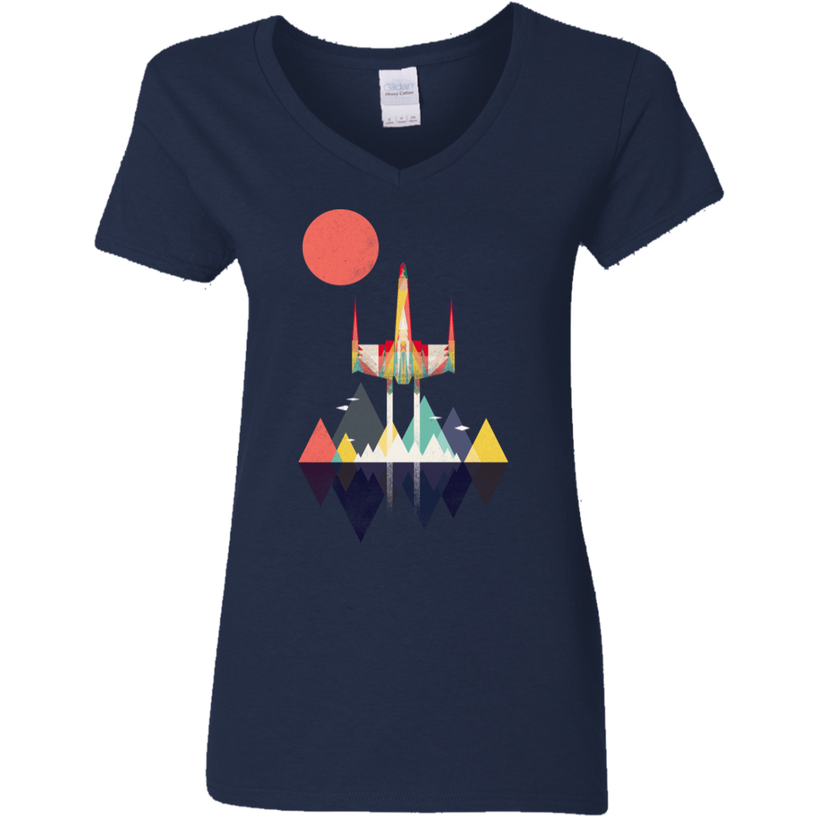 T-Shirts Navy / S Sunset Fighter Women's V-Neck T-Shirt