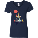 T-Shirts Navy / S Sunset Fighter Women's V-Neck T-Shirt