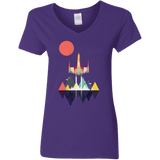 T-Shirts Purple / S Sunset Fighter Women's V-Neck T-Shirt