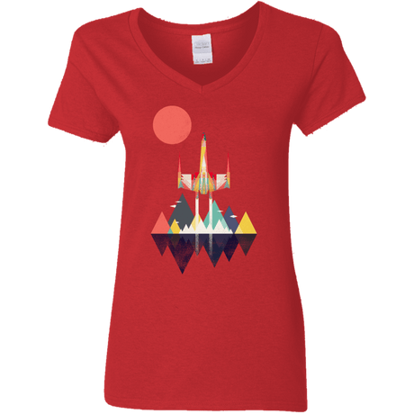 T-Shirts Red / S Sunset Fighter Women's V-Neck T-Shirt