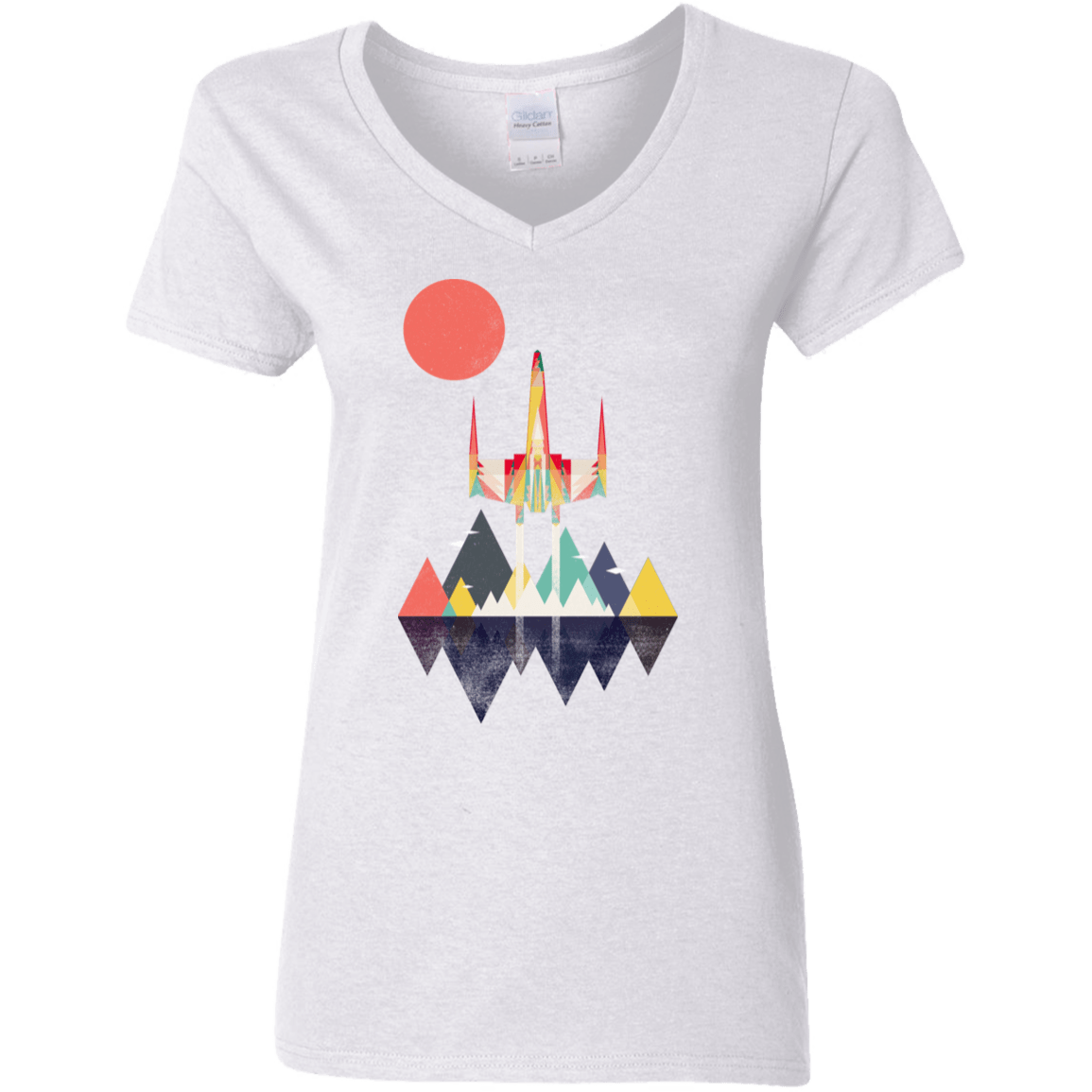 T-Shirts White / S Sunset Fighter Women's V-Neck T-Shirt