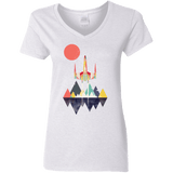 T-Shirts White / S Sunset Fighter Women's V-Neck T-Shirt