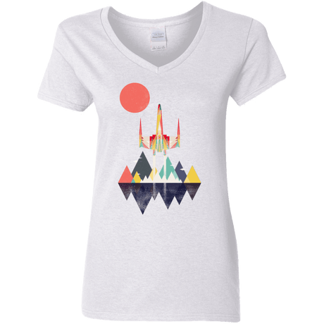 T-Shirts White / S Sunset Fighter Women's V-Neck T-Shirt