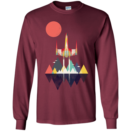 T-Shirts Maroon / YS Sunset Fighter Youth Long Sleeve T-Shirt