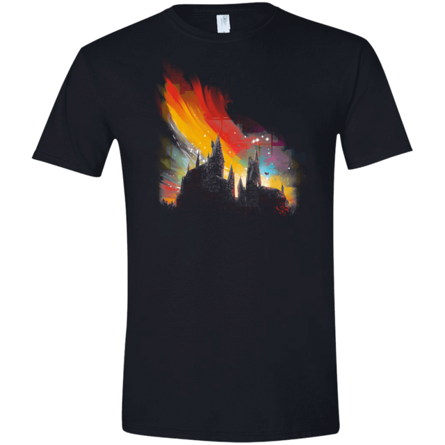 T-Shirts Black / X-Small Sunset on Hogwarts Men's Semi-Fitted Softstyle