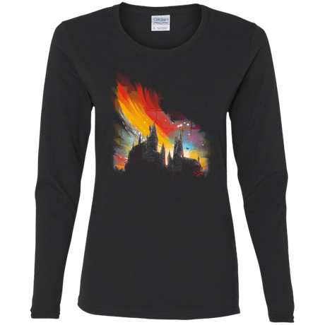 T-Shirts Black / S Sunset on Hogwarts Women's Long Sleeve T-Shirt