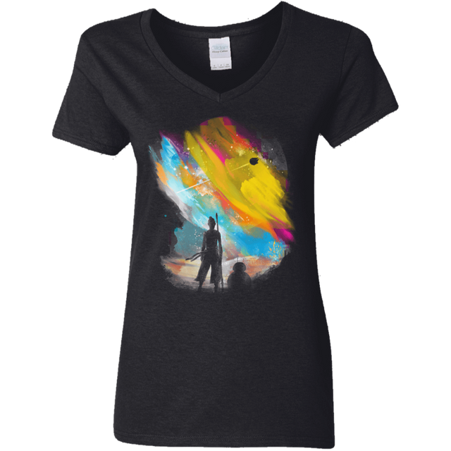 T-Shirts Black / S Sunset on Jakku Women's V-Neck T-Shirt