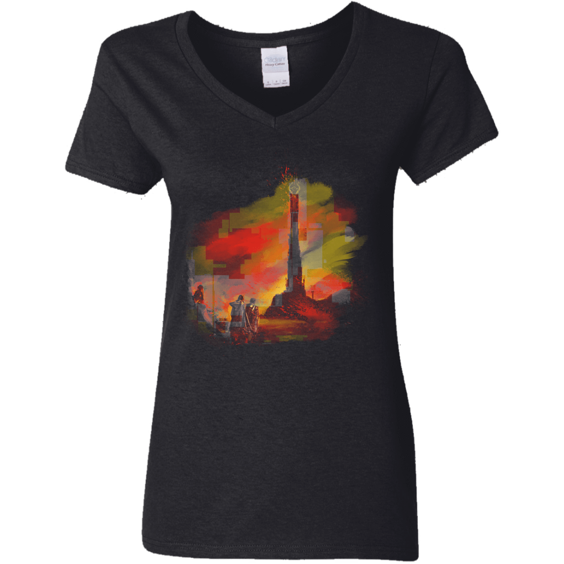 T-Shirts Black / S Sunset on Mordor Women's V-Neck T-Shirt