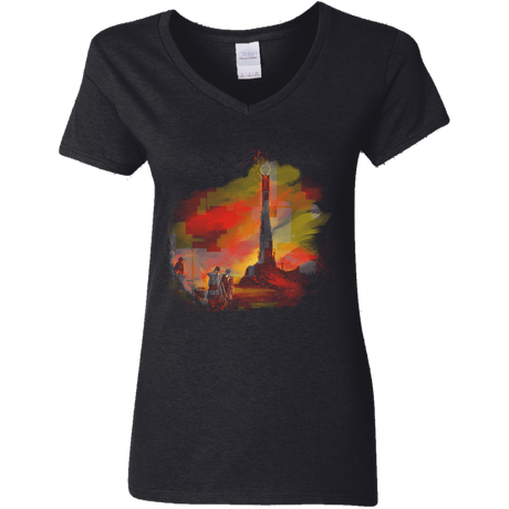 T-Shirts Black / S Sunset on Mordor Women's V-Neck T-Shirt