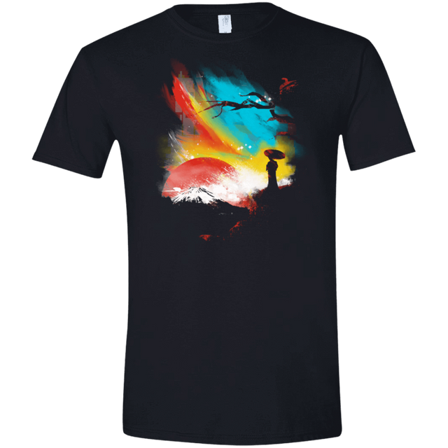 T-Shirts Black / X-Small Sunset on Mount Fuji Men's Semi-Fitted Softstyle