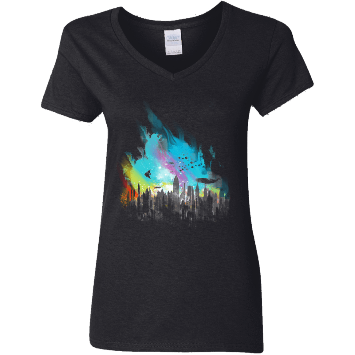 T-Shirts Black / S Sunset on Rapture City Women's V-Neck T-Shirt