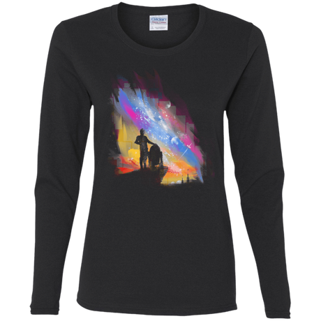 T-Shirts Black / S Sunset on Tatooine Women's Long Sleeve T-Shirt