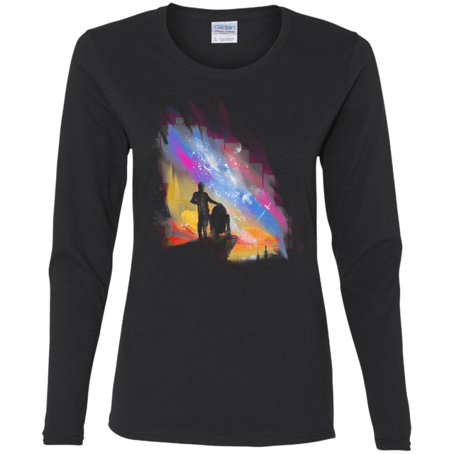 T-Shirts Black / S Sunset on Tatooine Women's Long Sleeve T-Shirt