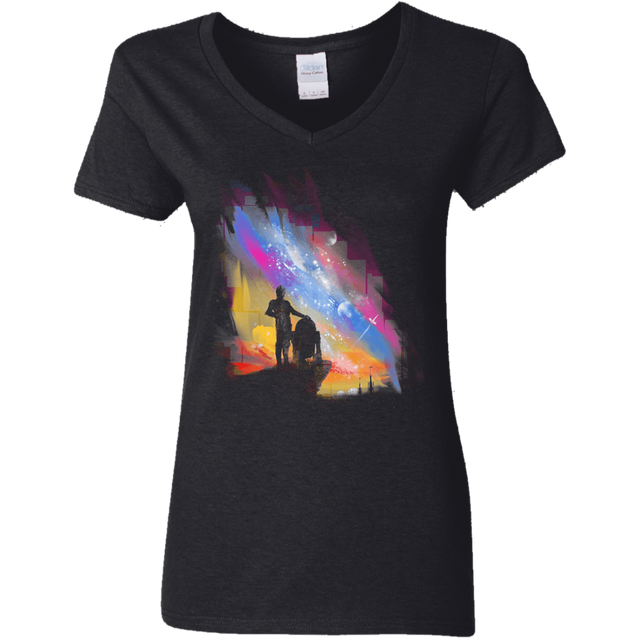 T-Shirts Black / S Sunset on Tatooine Women's V-Neck T-Shirt