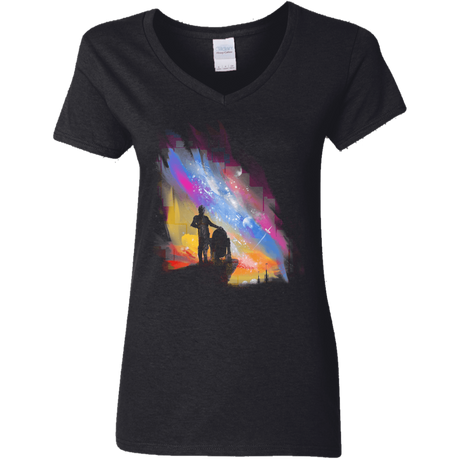 T-Shirts Black / S Sunset on Tatooine Women's V-Neck T-Shirt