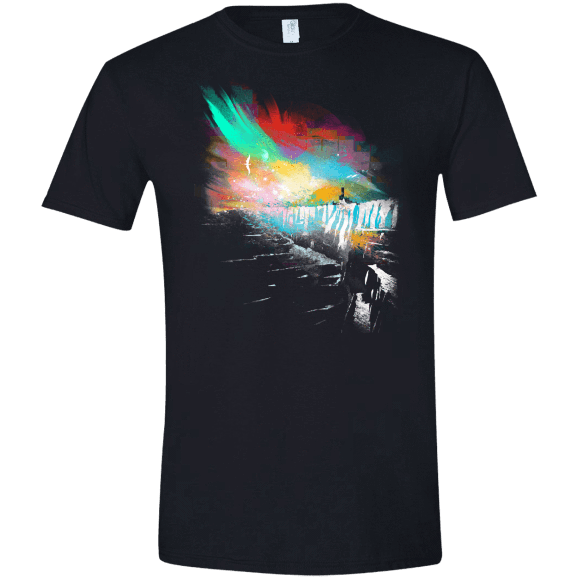 T-Shirts Black / X-Small Sunset on The Wall Men's Semi-Fitted Softstyle