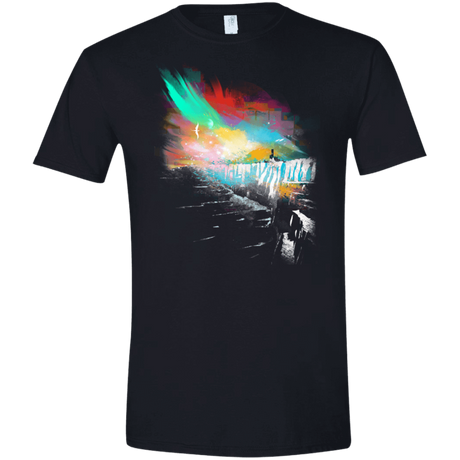 T-Shirts Black / X-Small Sunset on The Wall Men's Semi-Fitted Softstyle