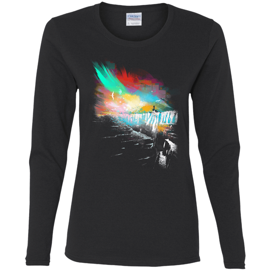 T-Shirts Black / S Sunset on The Wall Women's Long Sleeve T-Shirt