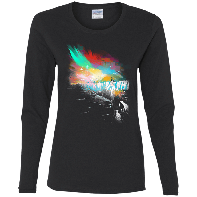 T-Shirts Black / S Sunset on The Wall Women's Long Sleeve T-Shirt