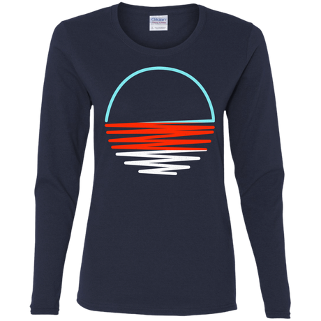 T-Shirts Navy / S Sunset Shine Women's Long Sleeve T-Shirt
