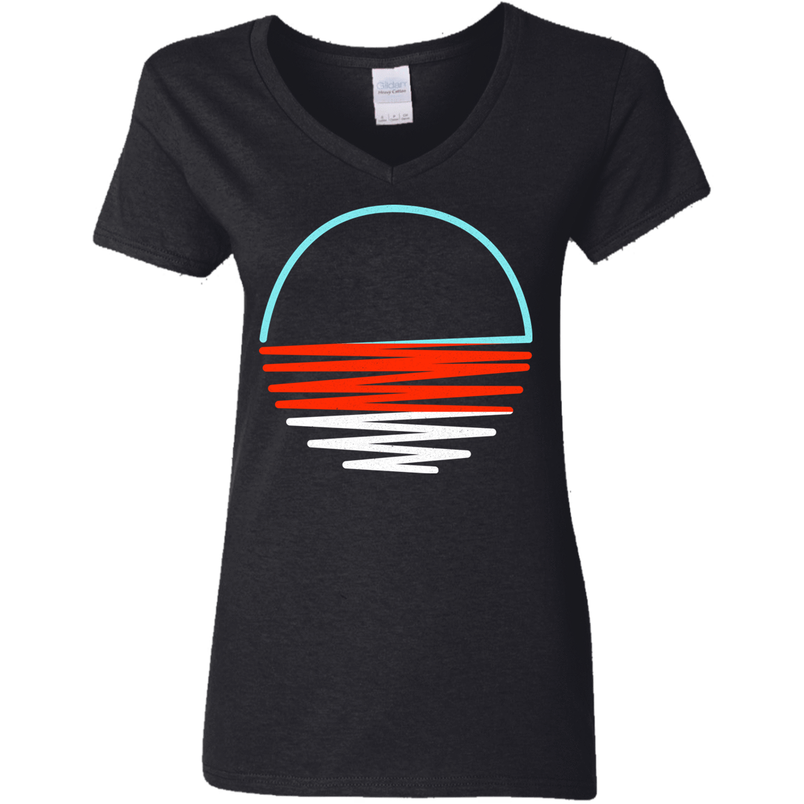 T-Shirts Black / S Sunset Shine Women's V-Neck T-Shirt