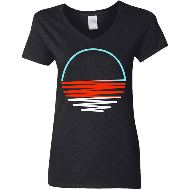 T-Shirts Black / S Sunset Shine Women's V-Neck T-Shirt