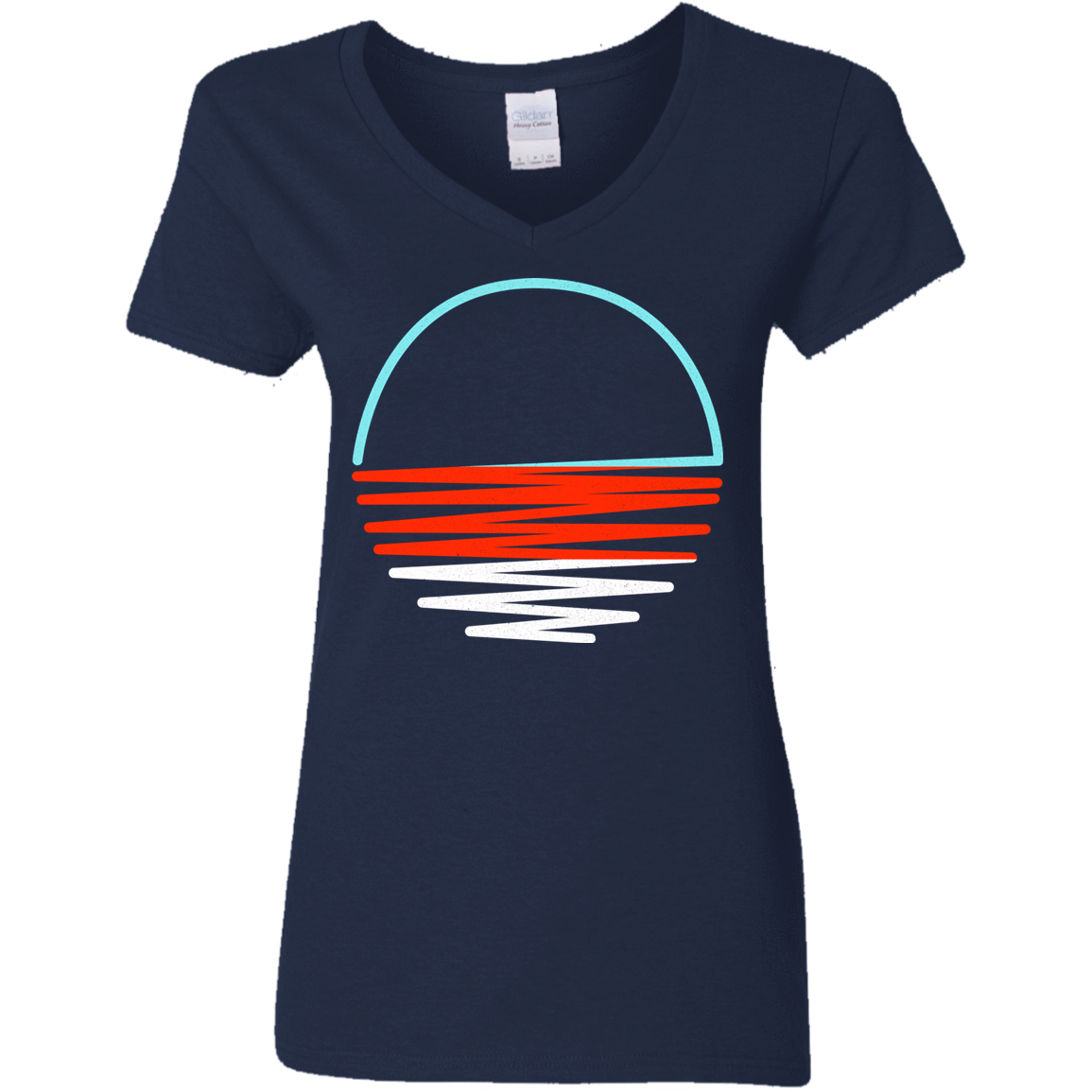 T-Shirts Navy / S Sunset Shine Women's V-Neck T-Shirt