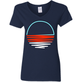 T-Shirts Navy / S Sunset Shine Women's V-Neck T-Shirt