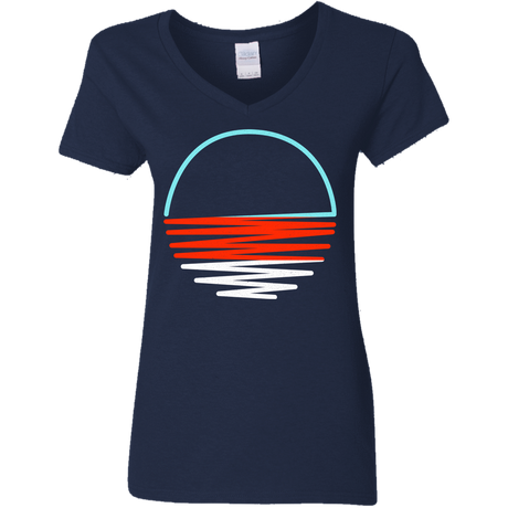 T-Shirts Navy / S Sunset Shine Women's V-Neck T-Shirt