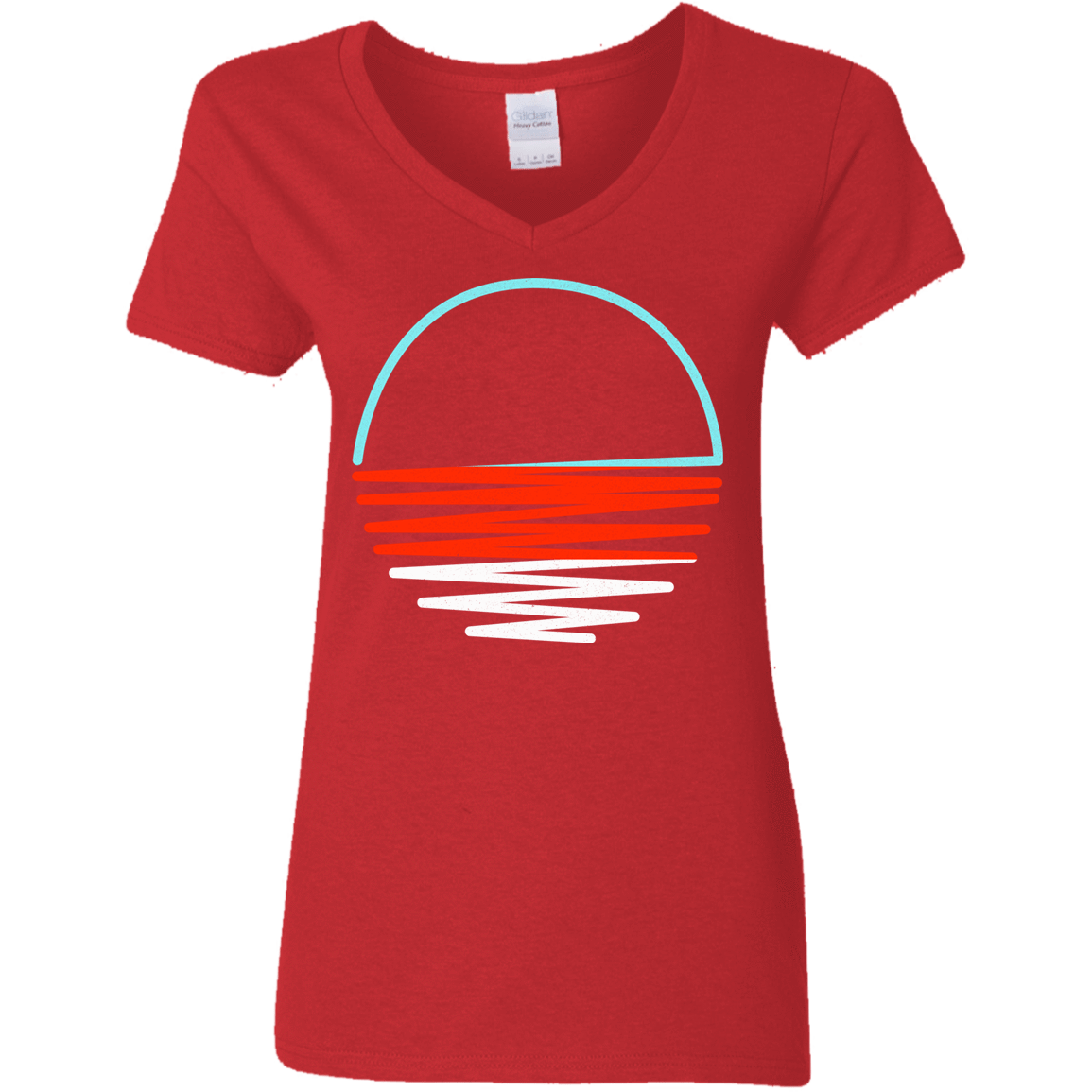 T-Shirts Red / S Sunset Shine Women's V-Neck T-Shirt