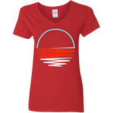 T-Shirts Red / S Sunset Shine Women's V-Neck T-Shirt