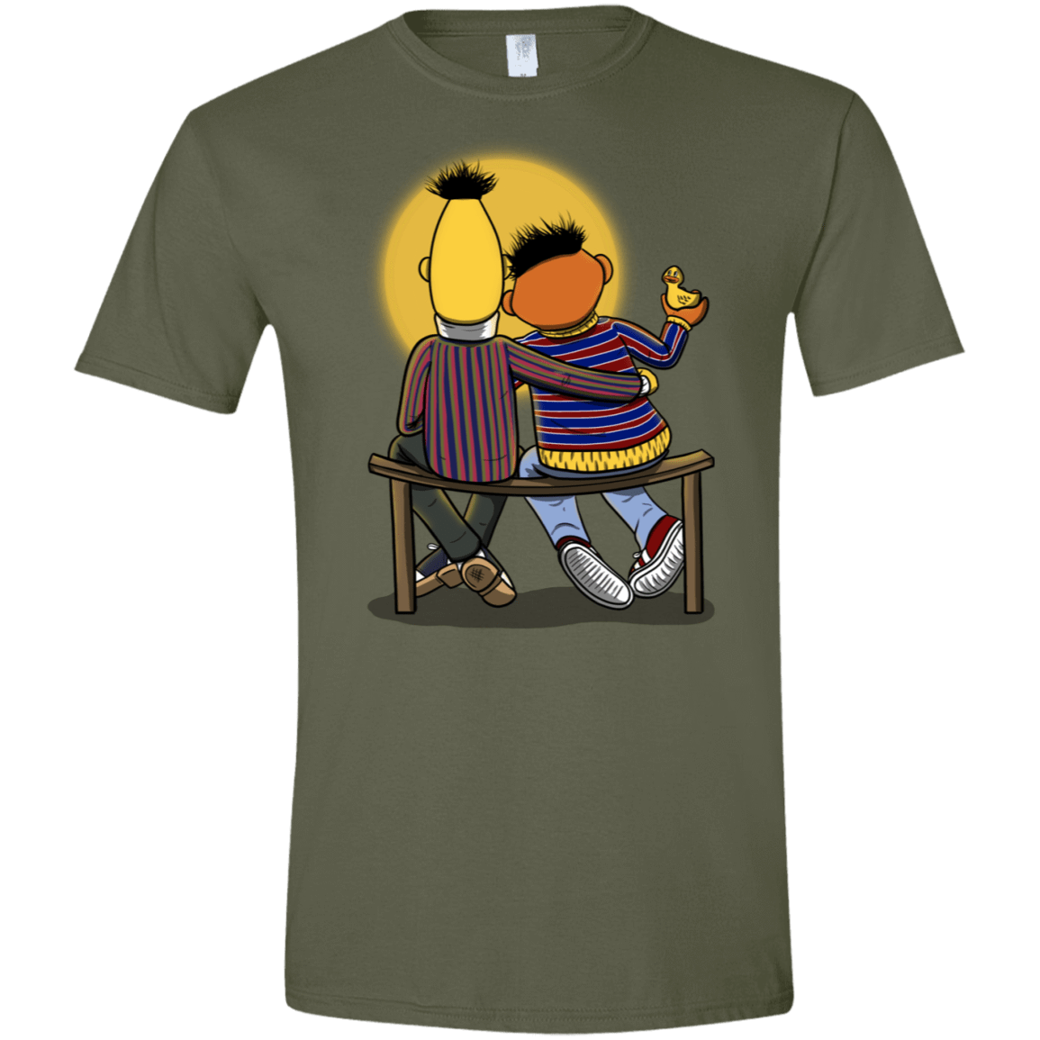 T-Shirts Military Green / S Sunset Street Men's Semi-Fitted Softstyle