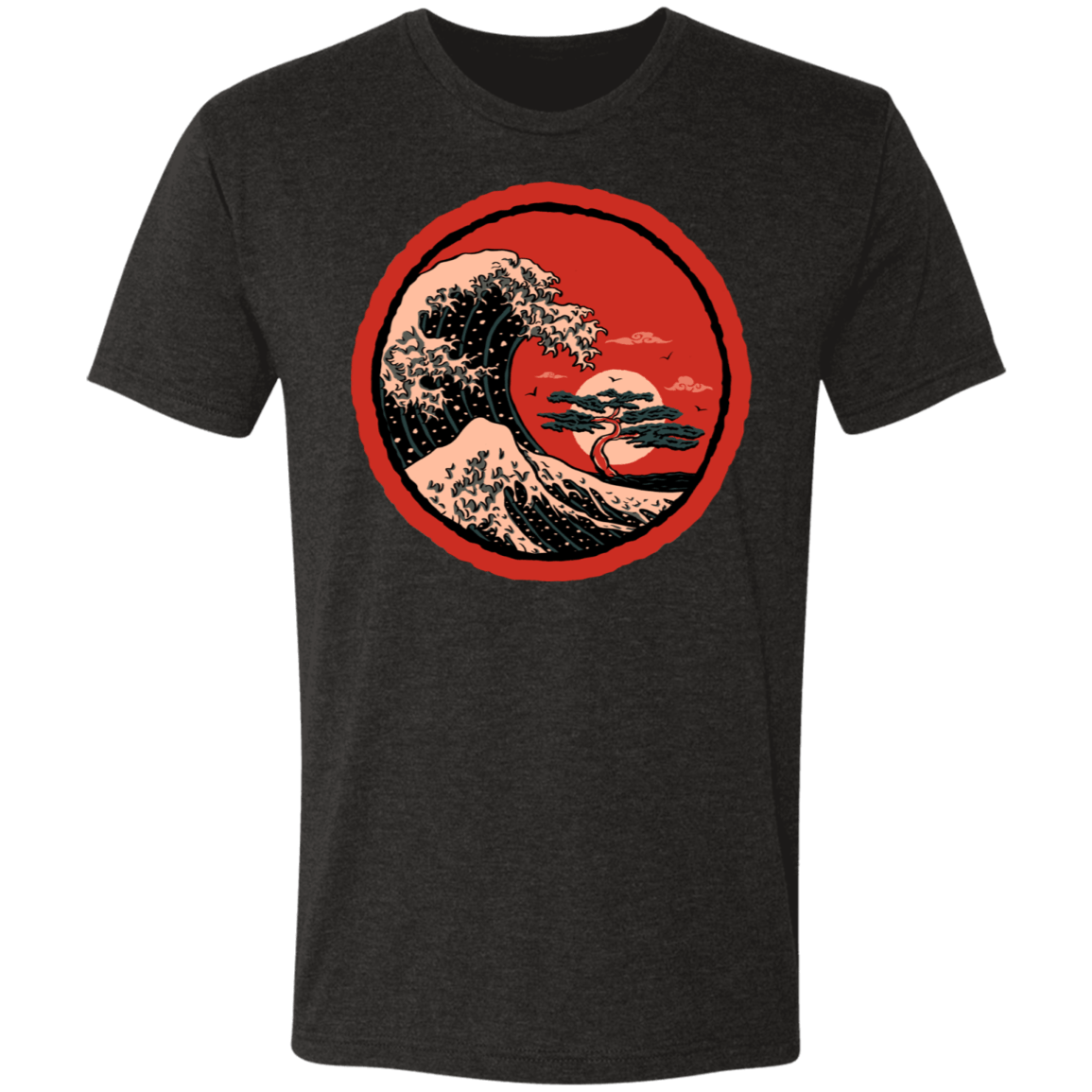 T-Shirts Vintage Black / S Sunset Wave Bonsai Men's Triblend T-Shirt