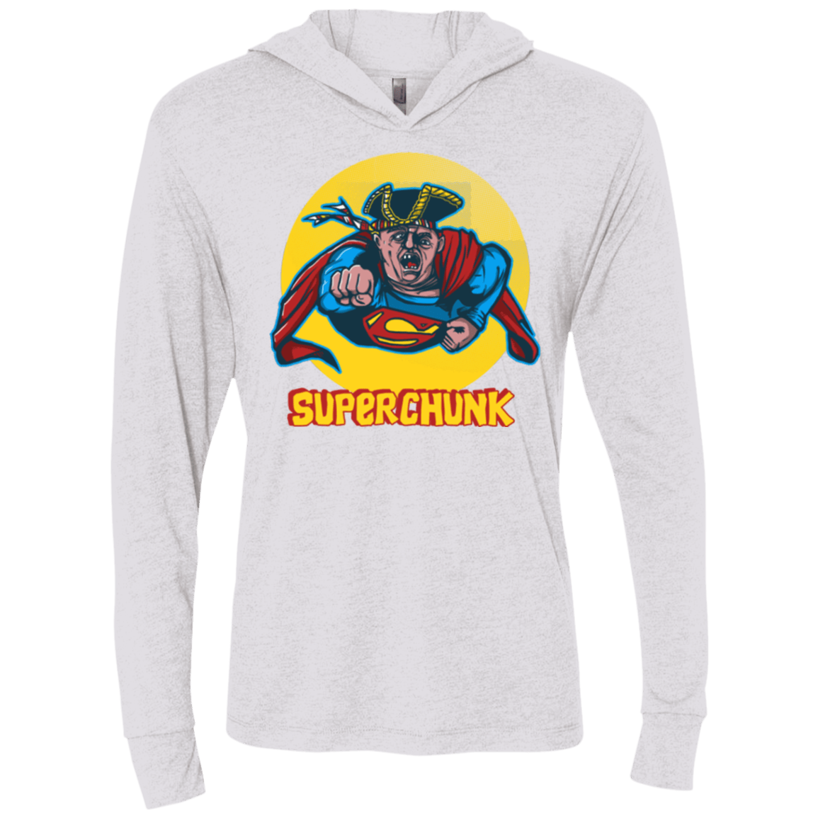 T-Shirts Heather White / X-Small Super Chunk Triblend Long Sleeve Hoodie Tee