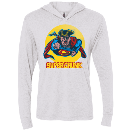 T-Shirts Heather White / X-Small Super Chunk Triblend Long Sleeve Hoodie Tee