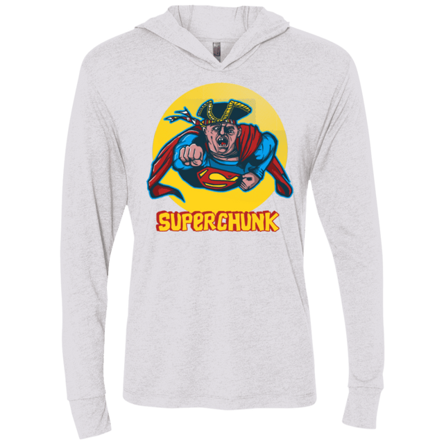T-Shirts Heather White / X-Small Super Chunk Triblend Long Sleeve Hoodie Tee