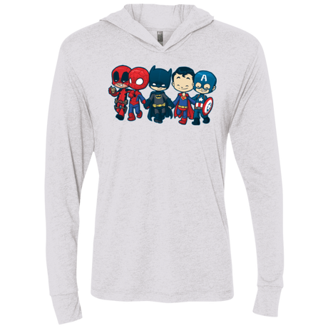 T-Shirts Heather White / X-Small Super Cross Over Bros Triblend Long Sleeve Hoodie Tee