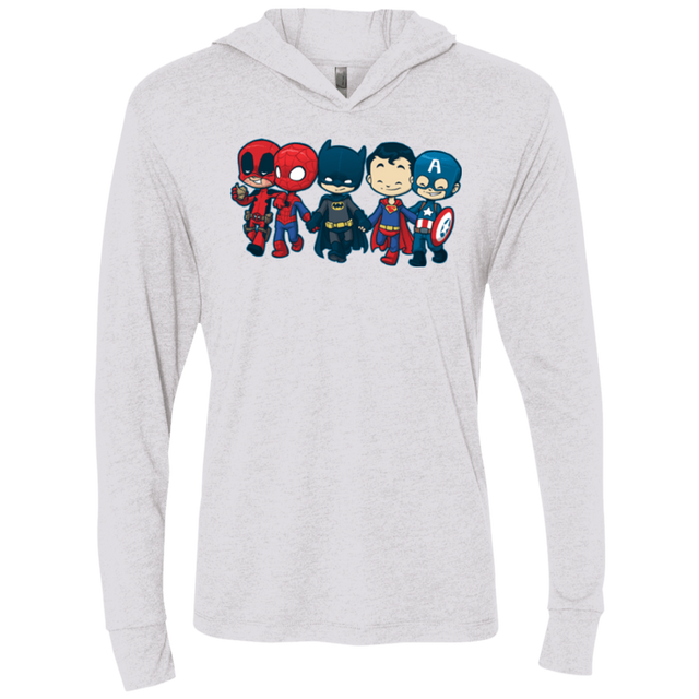 T-Shirts Heather White / X-Small Super Cross Over Bros Triblend Long Sleeve Hoodie Tee