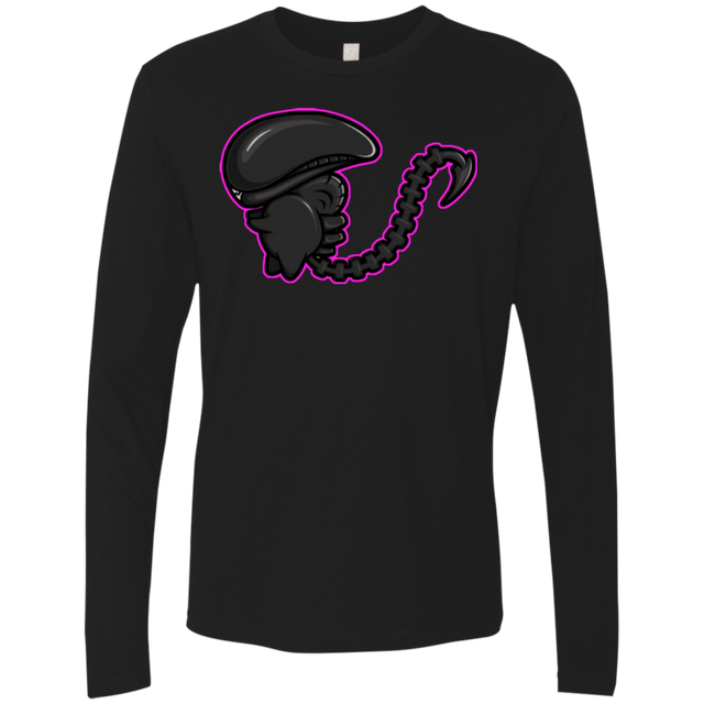 T-Shirts Black / Small Super Cute Alien Men's Premium Long Sleeve