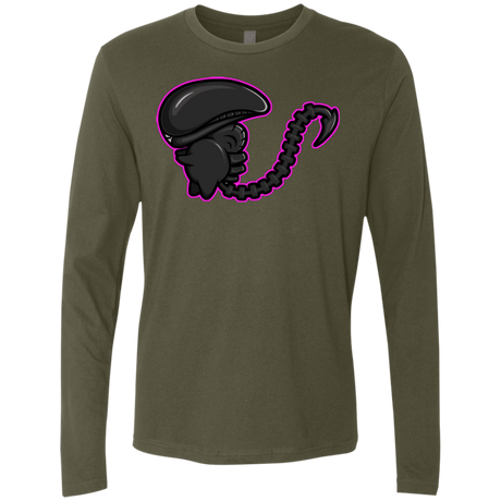 T-Shirts Military Green / Small Super Cute Alien Men's Premium Long Sleeve