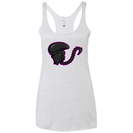 T-Shirts Heather White / X-Small Super Cute Alien Women's Triblend Racerback Tank