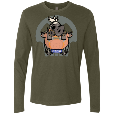 T-Shirts Military Green / Small Super Cute Hog Men's Premium Long Sleeve