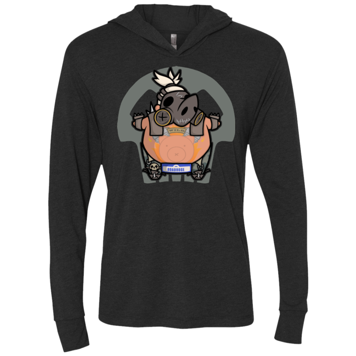 T-Shirts Vintage Black / X-Small Super Cute Hog Triblend Long Sleeve Hoodie Tee