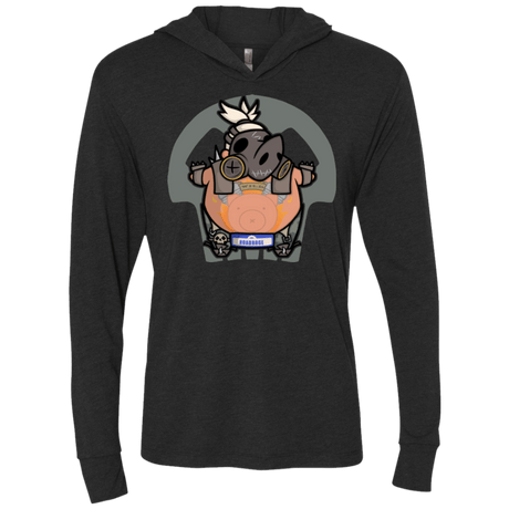 T-Shirts Vintage Black / X-Small Super Cute Hog Triblend Long Sleeve Hoodie Tee