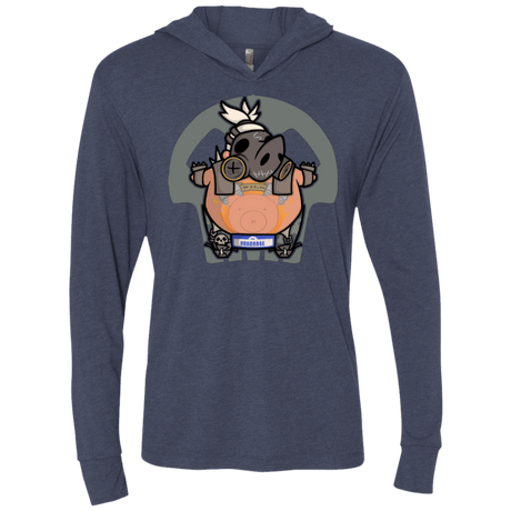 T-Shirts Vintage Navy / X-Small Super Cute Hog Triblend Long Sleeve Hoodie Tee