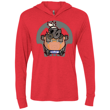 T-Shirts Vintage Red / X-Small Super Cute Hog Triblend Long Sleeve Hoodie Tee